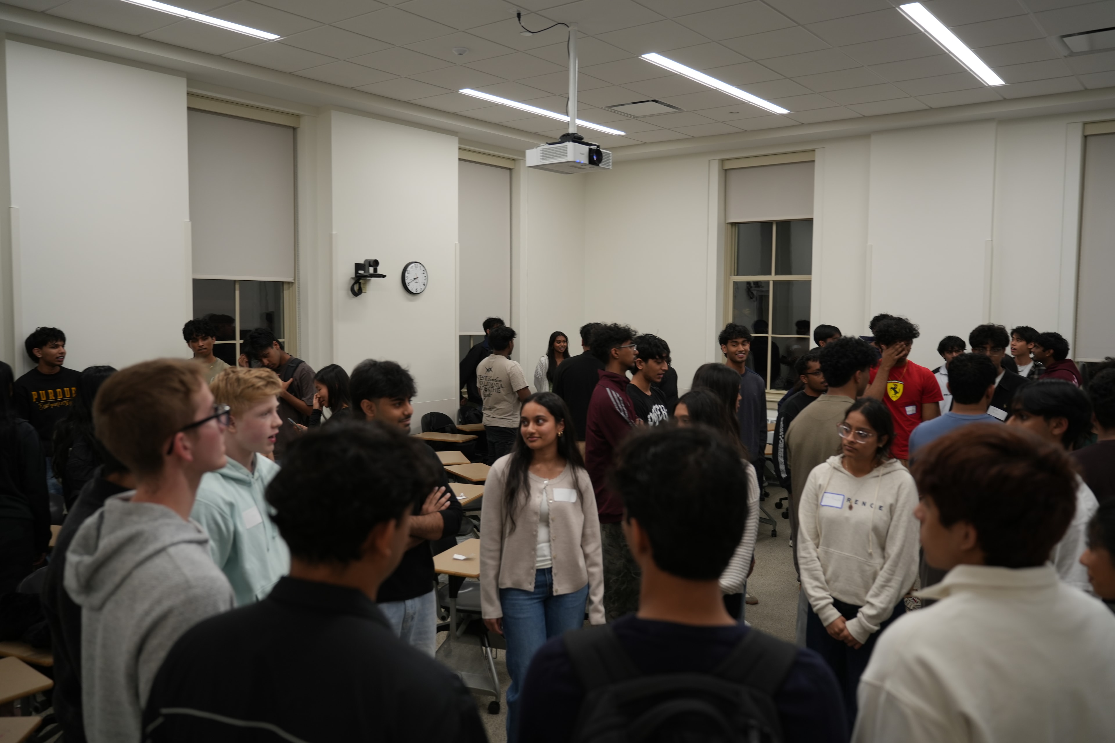 Students talking with KTP members during open rush